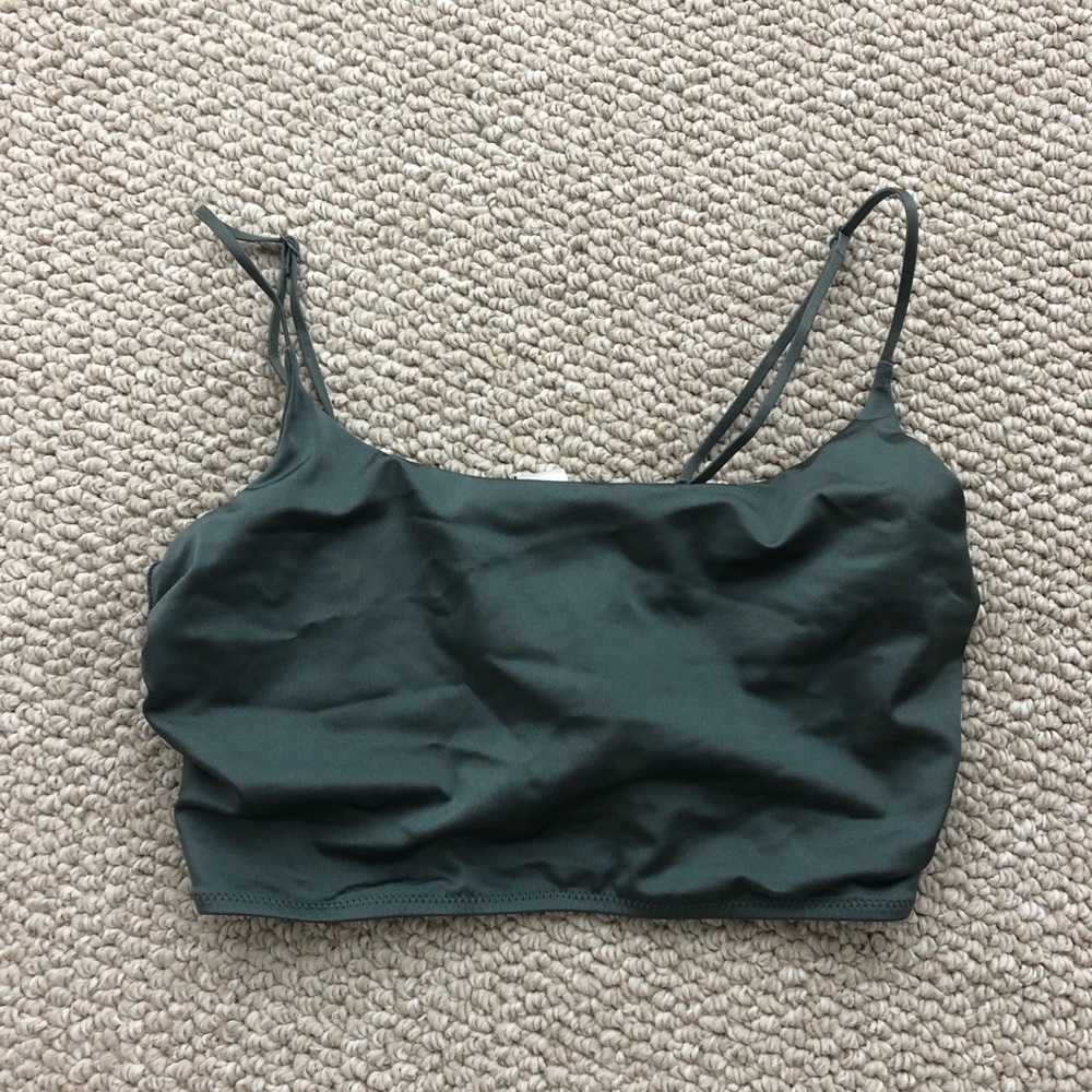 H&M green longline bikini top
